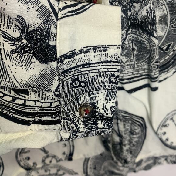 Anthropologie 27 of 52 Conversations Bohemian Clock Print Top Blouse W-276 Sz 0 - Picture 7 of 11